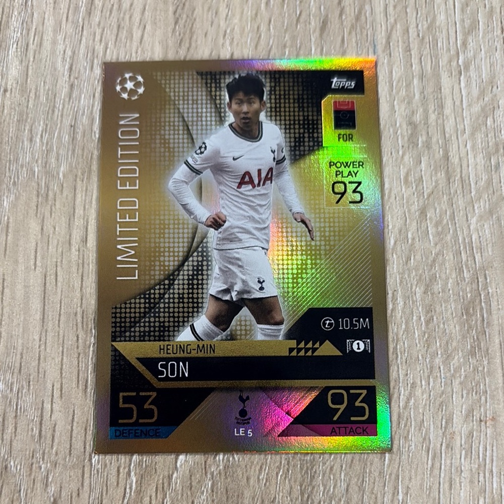 Topps Limited Edition Soccer Trading Card. Heung-Min Son.